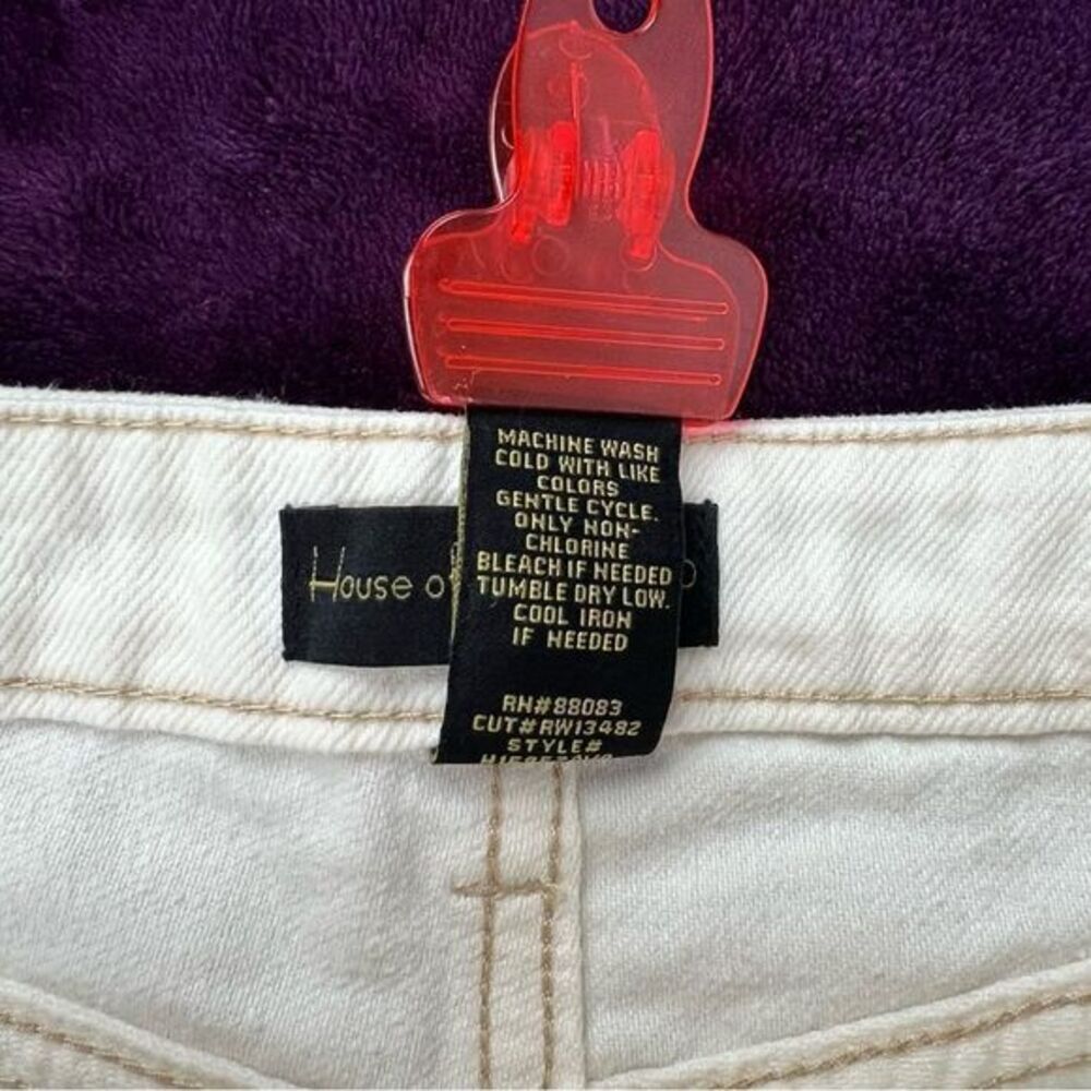 House Of Harlow 1960 Cream White High Rise Cutoff Jean Shorts Size 28 - Picture 7 of 7